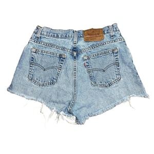 Vintage 1993 551 Levi’s Blue Denim Distressed Cut Off Shorts